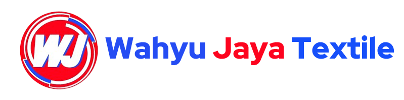 logo wahyu jaya textile warna merah biru