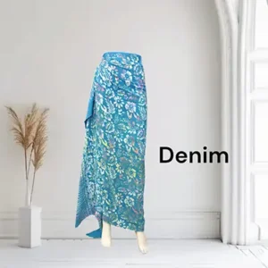 Kain Pantai Motif Multicolur warna denim