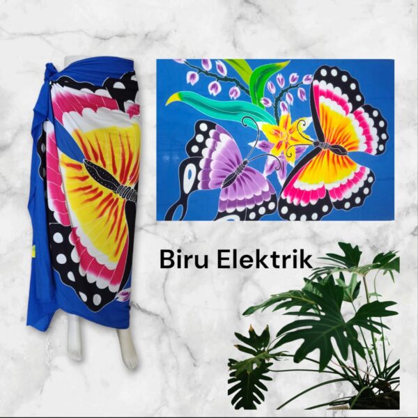Kain Pantai Lukis Uk 200x120 Motif Kupu-Kupu - Gambar 6