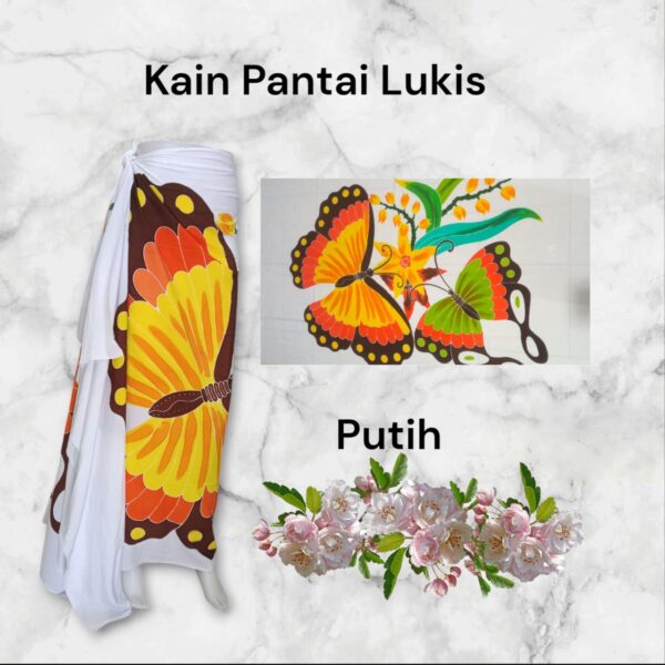 Kain Pantai Lukis Uk 200x120 Motif Kupu-Kupu - Gambar 8